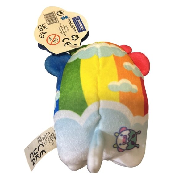 Cows Vs Aliens & Cats Vs Pickles 4" Bean Bag Plush Toys Rainbow Cow & Viking Pi - Picture 3 of 5